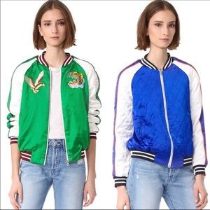 ENDLESS ROSE embroidered satin track jacket